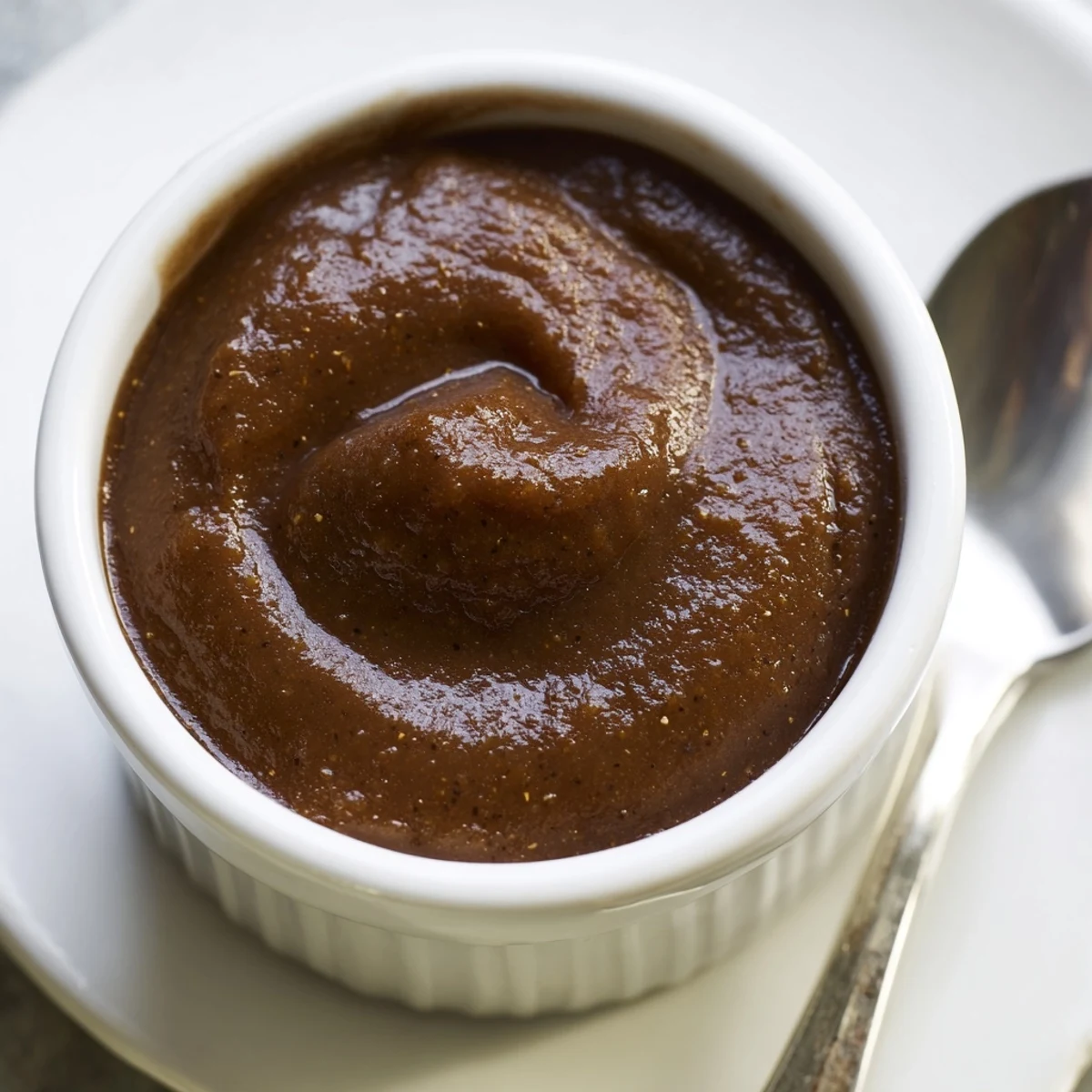 Homemade Spiced Apple Butter with Cloves spread thickly on whole-wheat toast and topped with toasted pecans for a cozy snack.