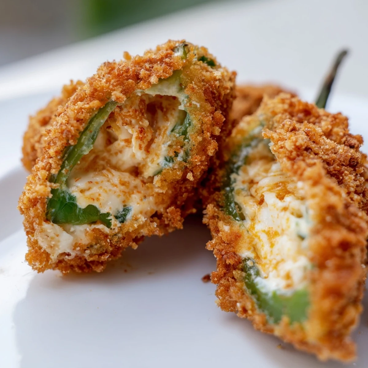 These crispy jalapeño poppers with cream cheese are ready to serve with tangy ranch dip.  