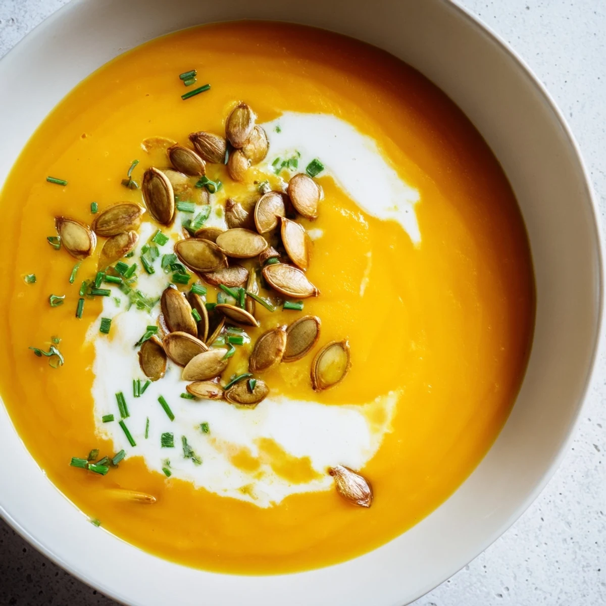 Creamy Winter Squash Soup with Apple simmering in a pot, steam rising with aromatic cinnamon and nutmeg spices.
