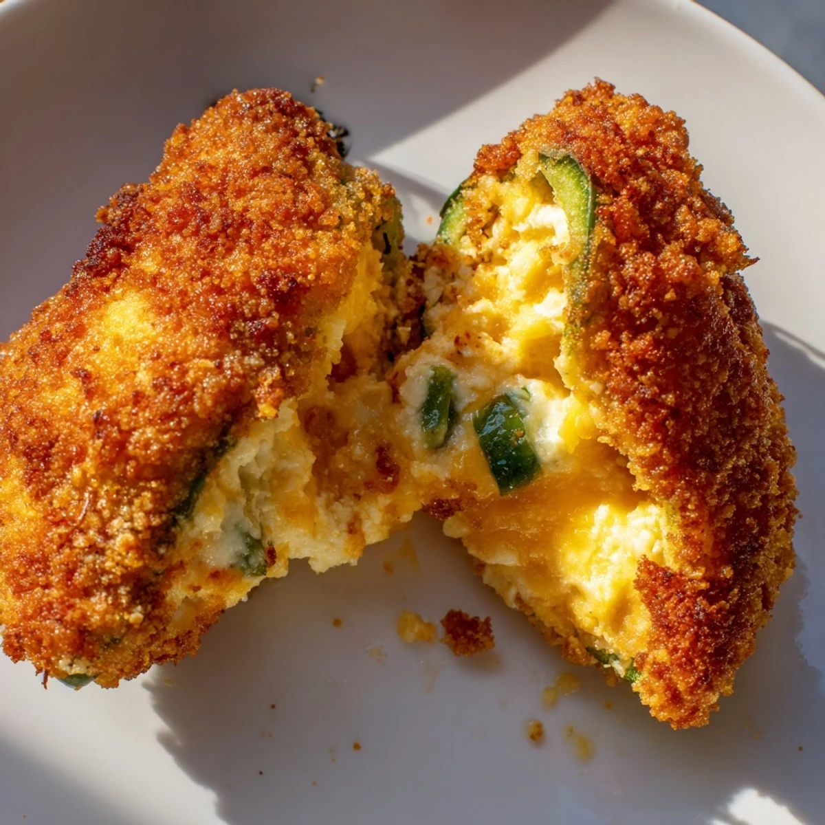 Freshly baked Spicy Jalapeño Poppers with Cream Cheese Filling are arranged on a dark serving tray, showcasing their bubbly, melted cheese texture. 