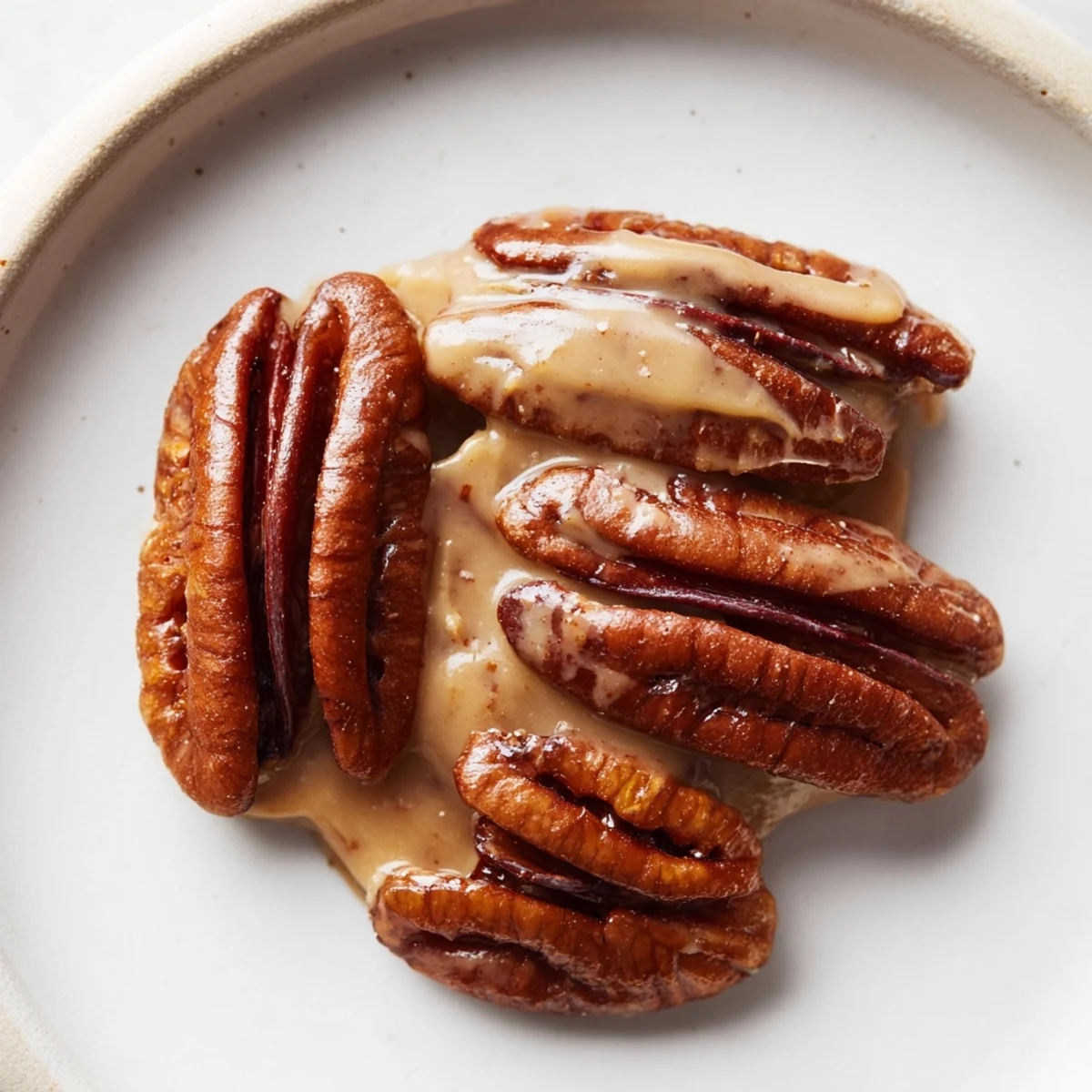 Golden Mardi Gras Pecan Pralines glistening on parchment, showcasing their creamy, melt-in-your-mouth Southern charm.  