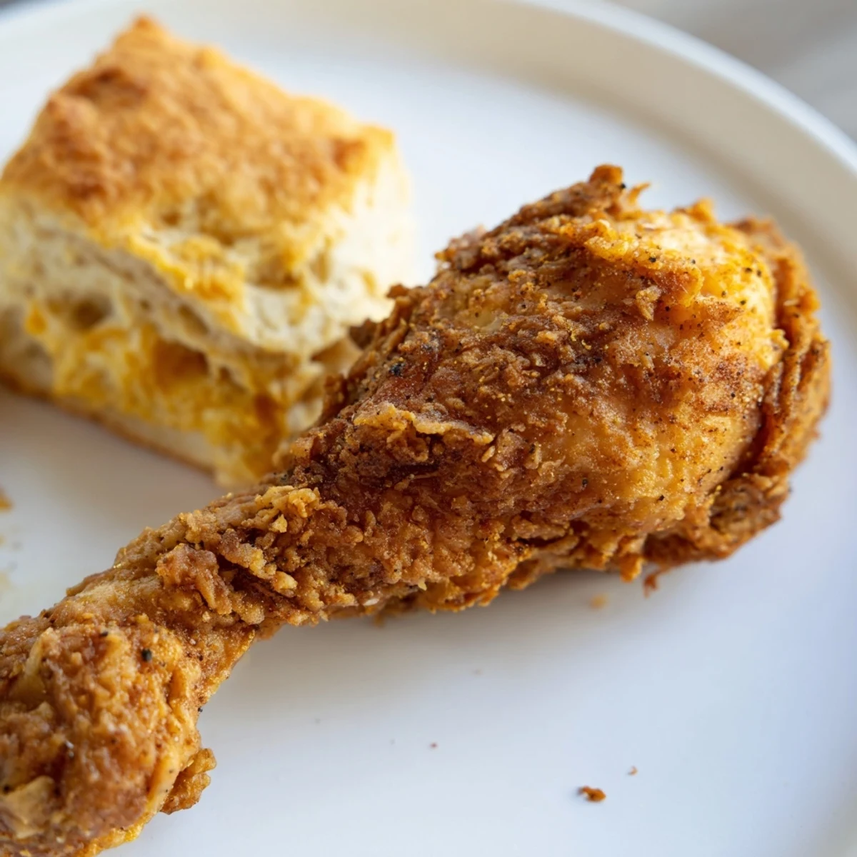 Golden Cajun fried chicken and homemade biscuits served with creamy coleslaw.