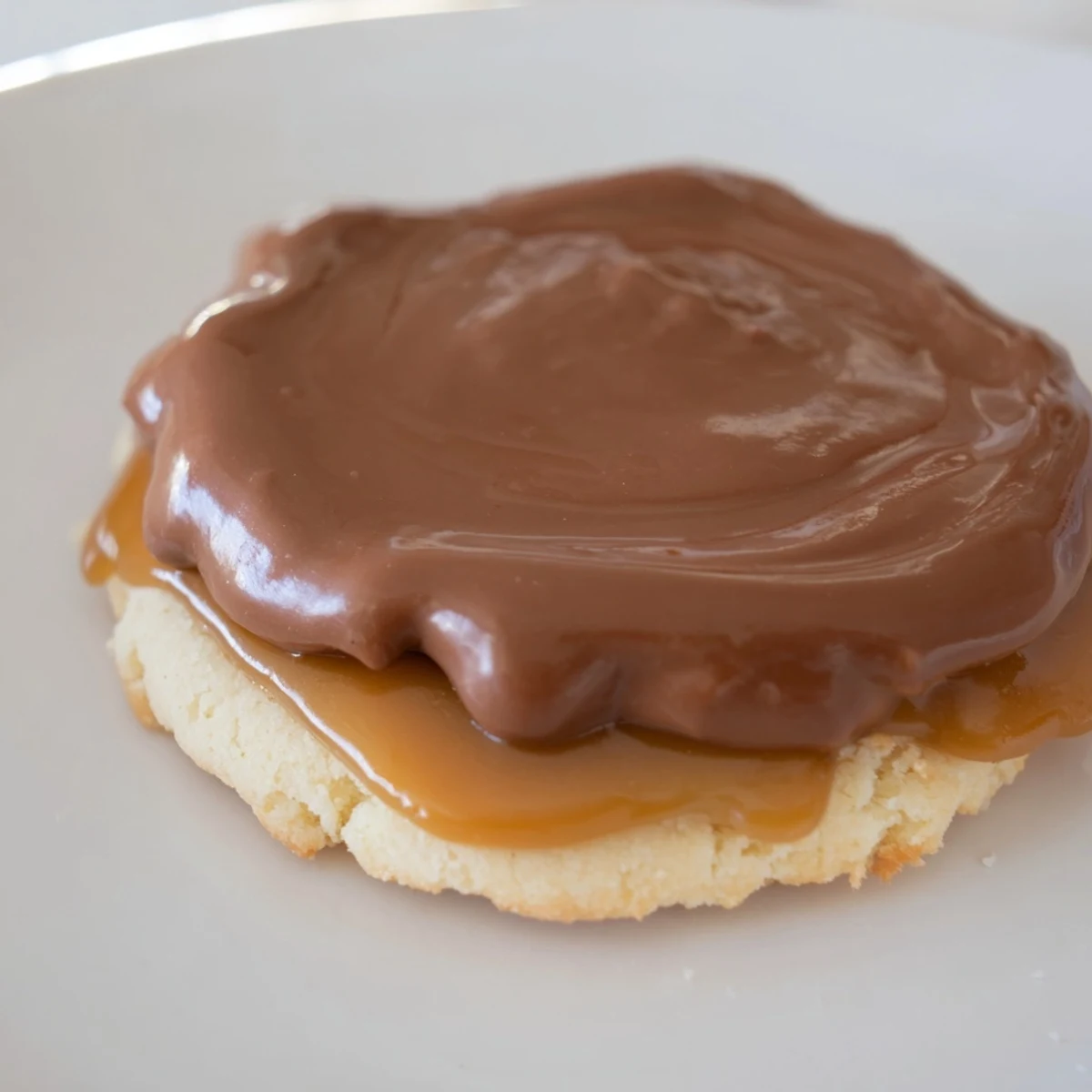 A stack of Twix Cookies with rich chocolate coating, perfect for serving at parties or dessert platters.