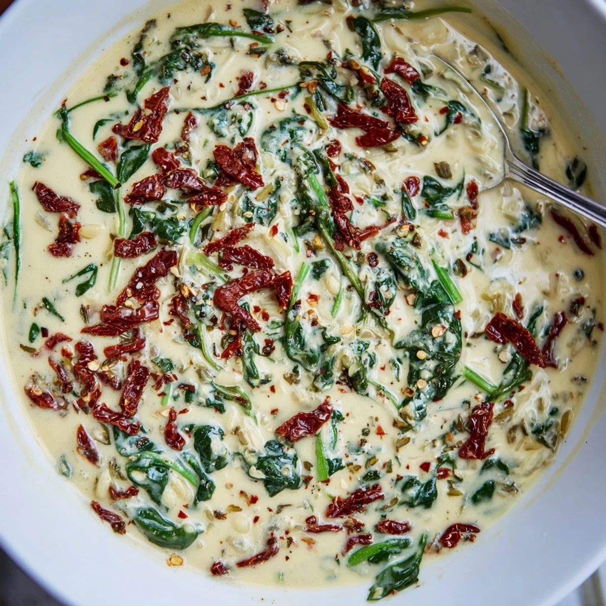 A close-up of Creamy Tuscan Garlic Sauce coating fettuccine pasta, with Parmesan and garlic notes.