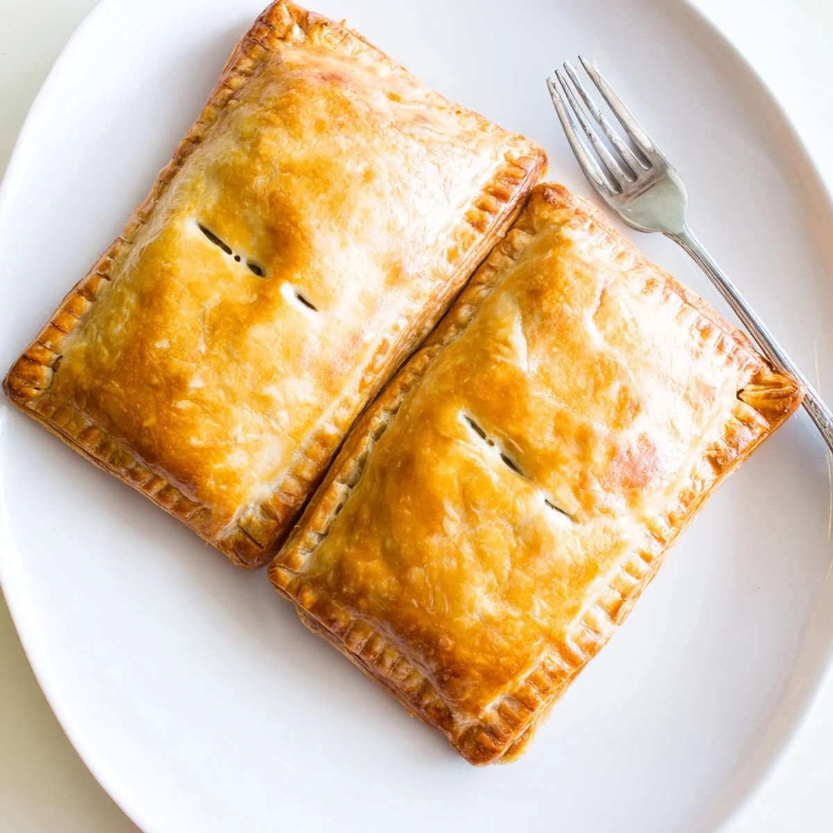 Bubbling Guinness beef filling peeking through golden brown pastry crust on these Irish hand pies