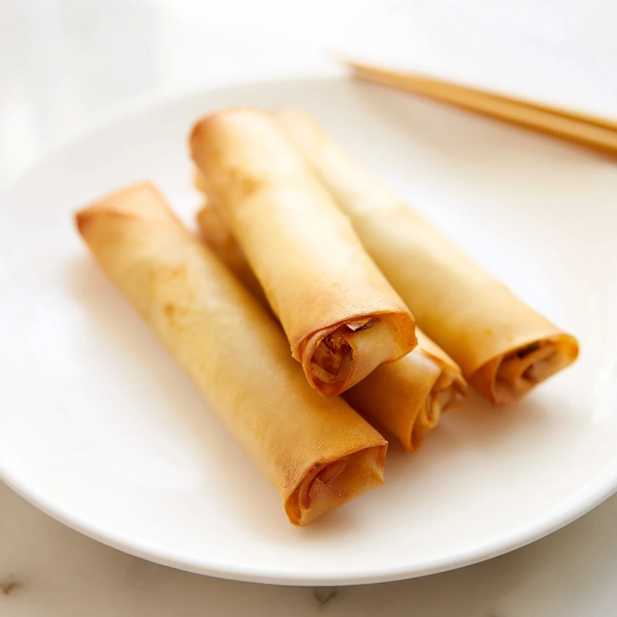Bubbling oil frying Chinese vegetable spring rolls to golden perfection, showcasing their vegetable-packed interior and flaky wrapper texture