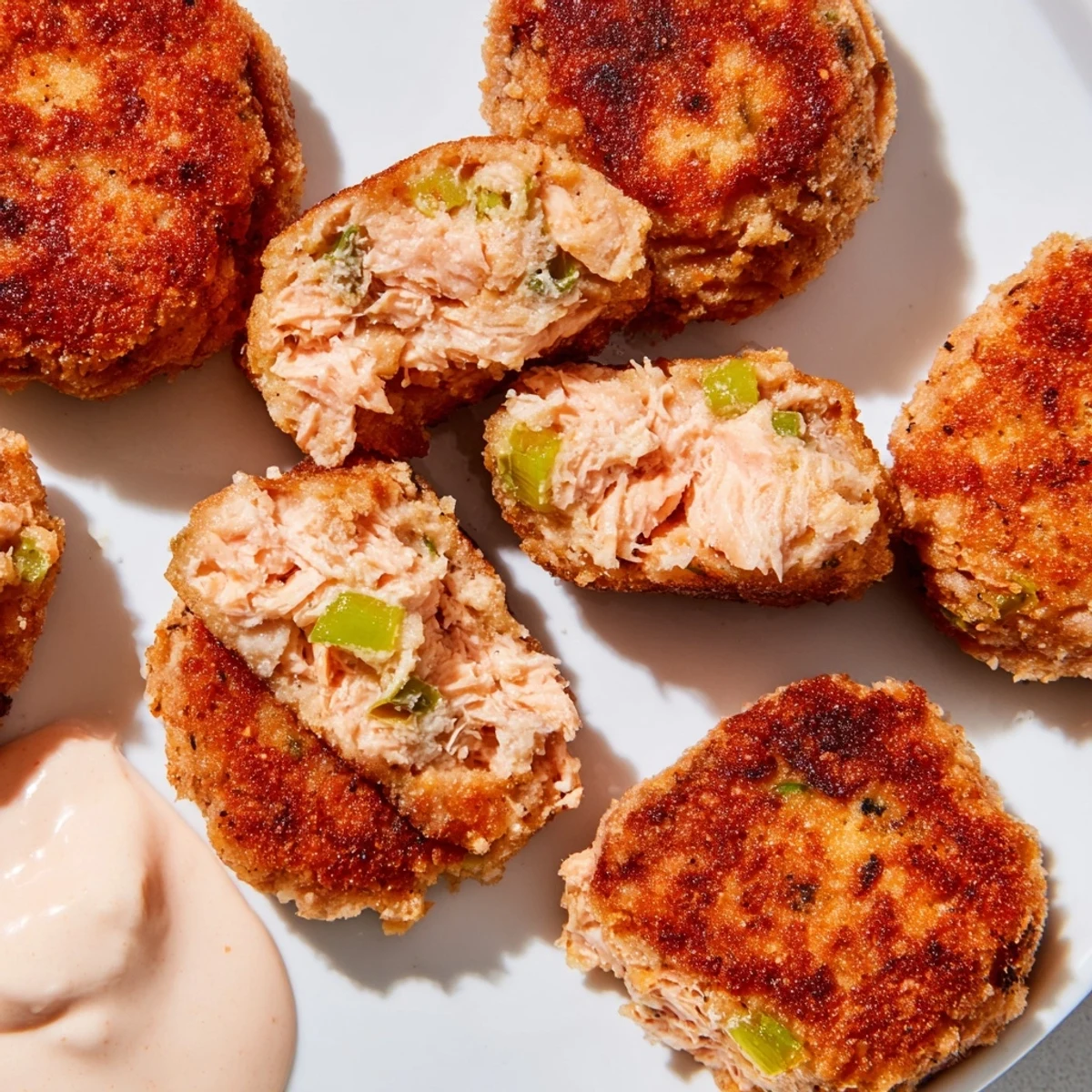 Homemade Southern salmon croquettes with tender flaky interiors and golden crunchy crusts