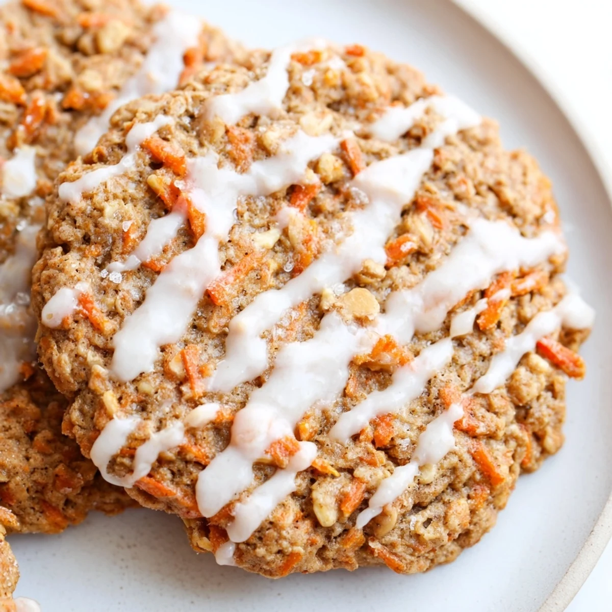 Chewy carrot cake cookies studded with walnuts and warm cinnamon spices