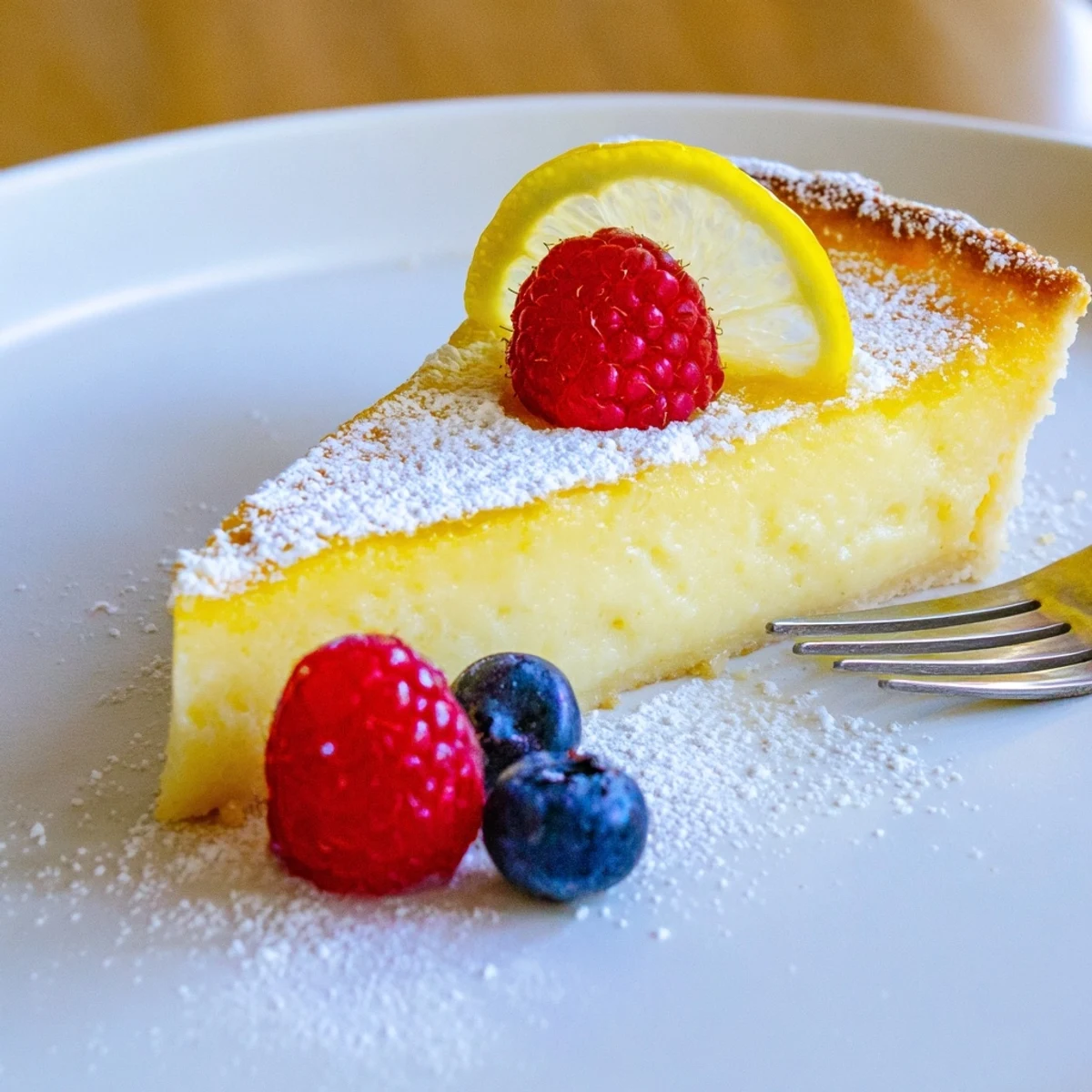 Chilled Creamy Lemon Tart Recipe with silky filling and fresh berries