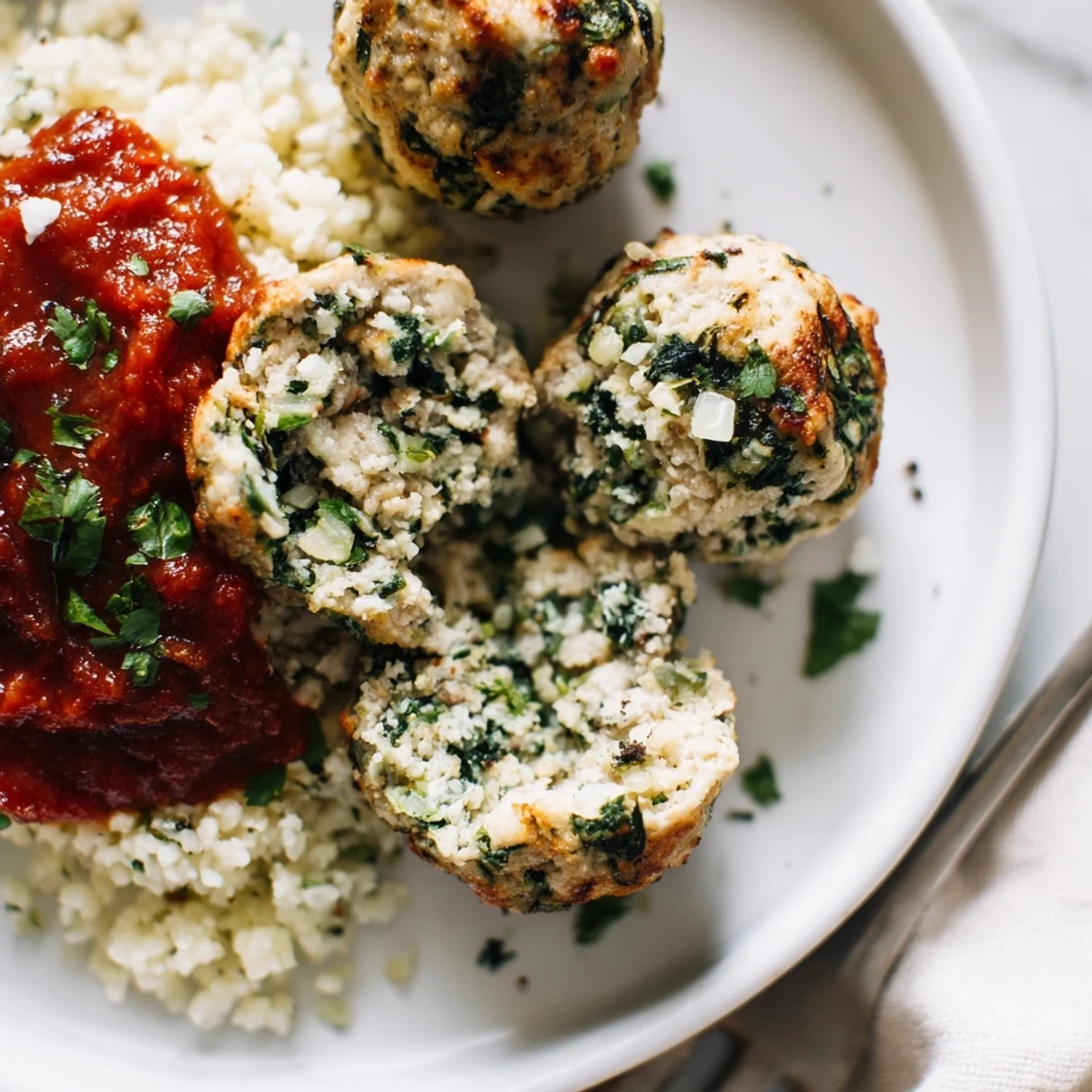 Low Carb Spinach Chicken Meatballs
