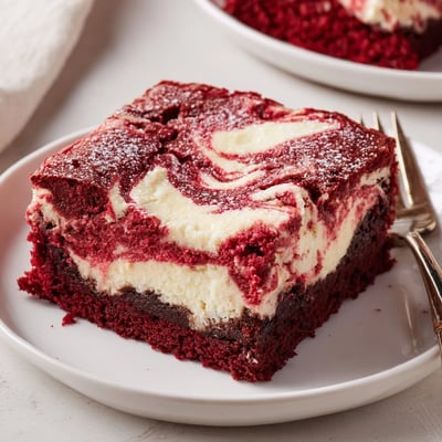 Red Velvet Brownies with Cheesecake