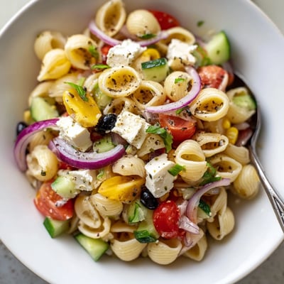 Bright mixed herbs and tangy dressing complete Pasta Salad Cups Recipe for picnics  